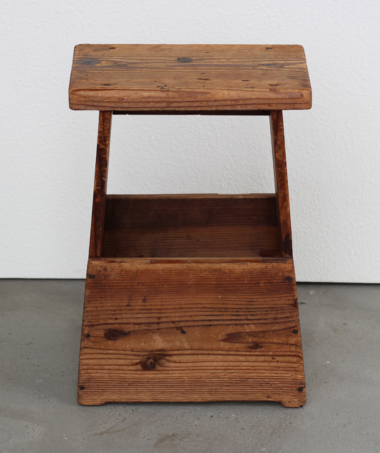 古道具 木製の脚立・スツール 椅子としても